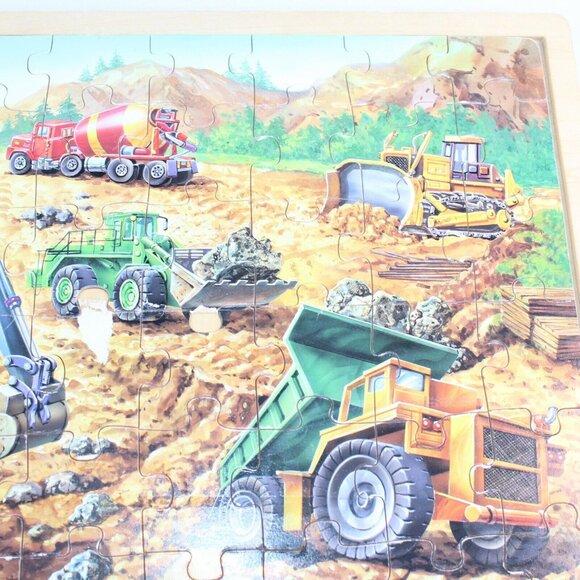 Melissa And Doug Wooden Puzzles Lot Of 2 Pirate Adventure Construction Themes - Picture 6 of 12